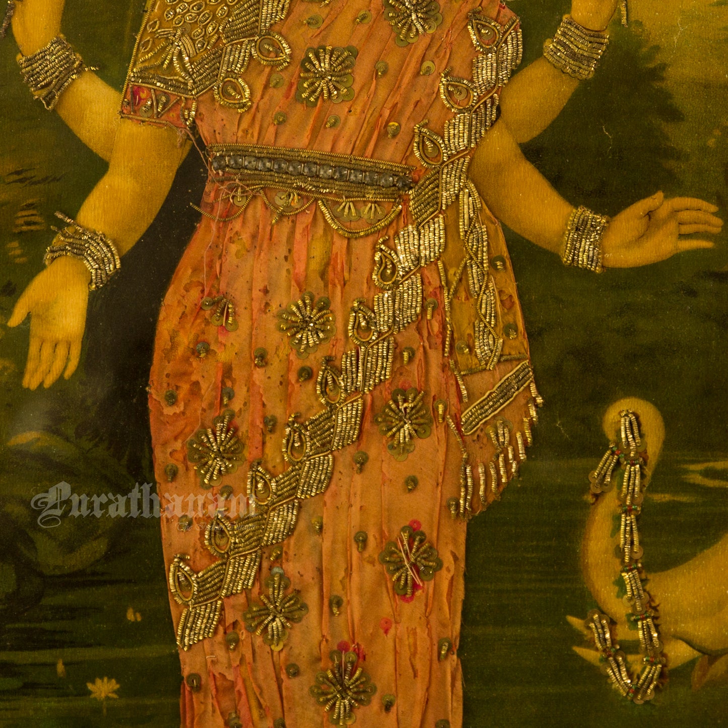 Lakshmi by Ravi Varma - Embellished