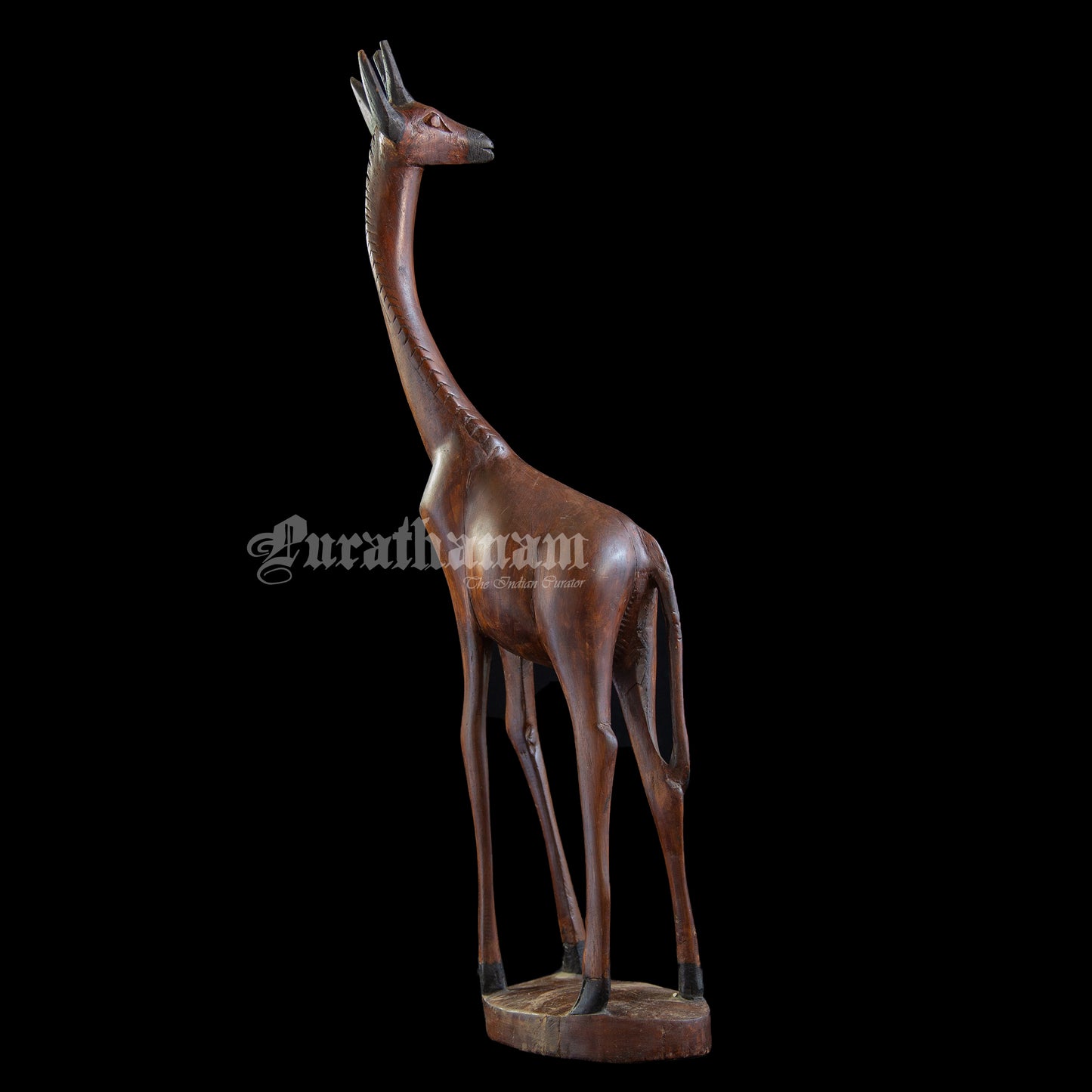 Giraffe Wooden Sculpture- African wood (made of single block)