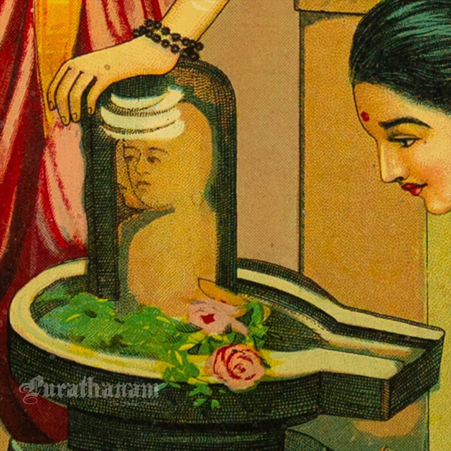 Shiva Upasana by Ravi Varma - Lithograph Print