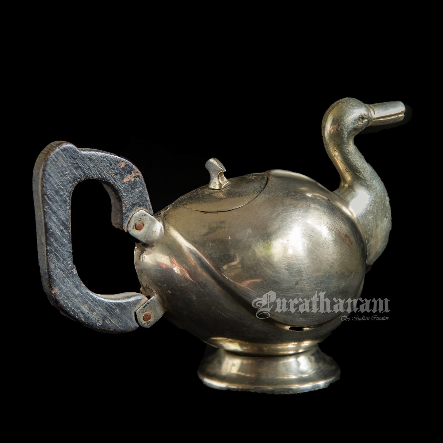 Art Deco Duck shaped Tea Kettle - Brass