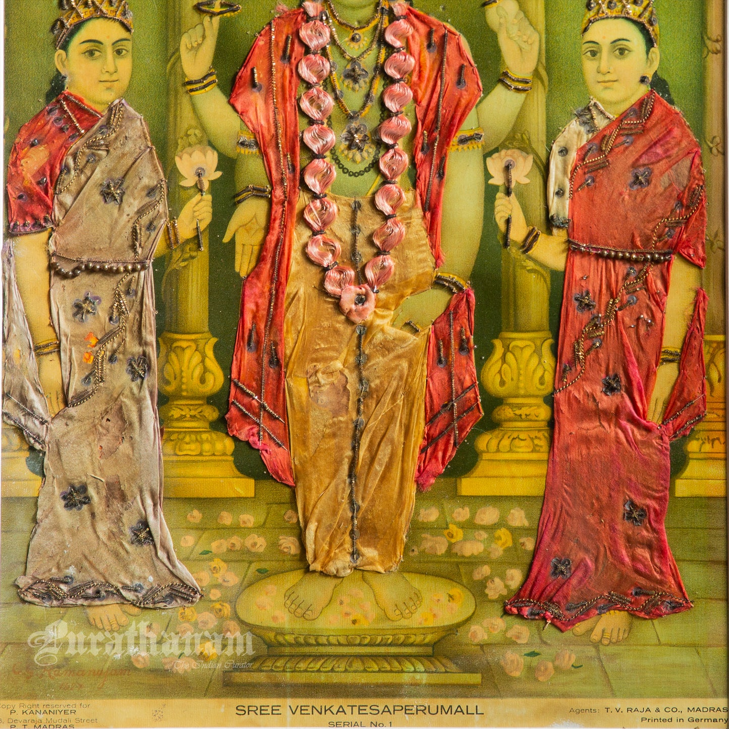 Sree Venkatesaperumall by C. G. Ramanujam ( Embellished) (Oleograph Print)