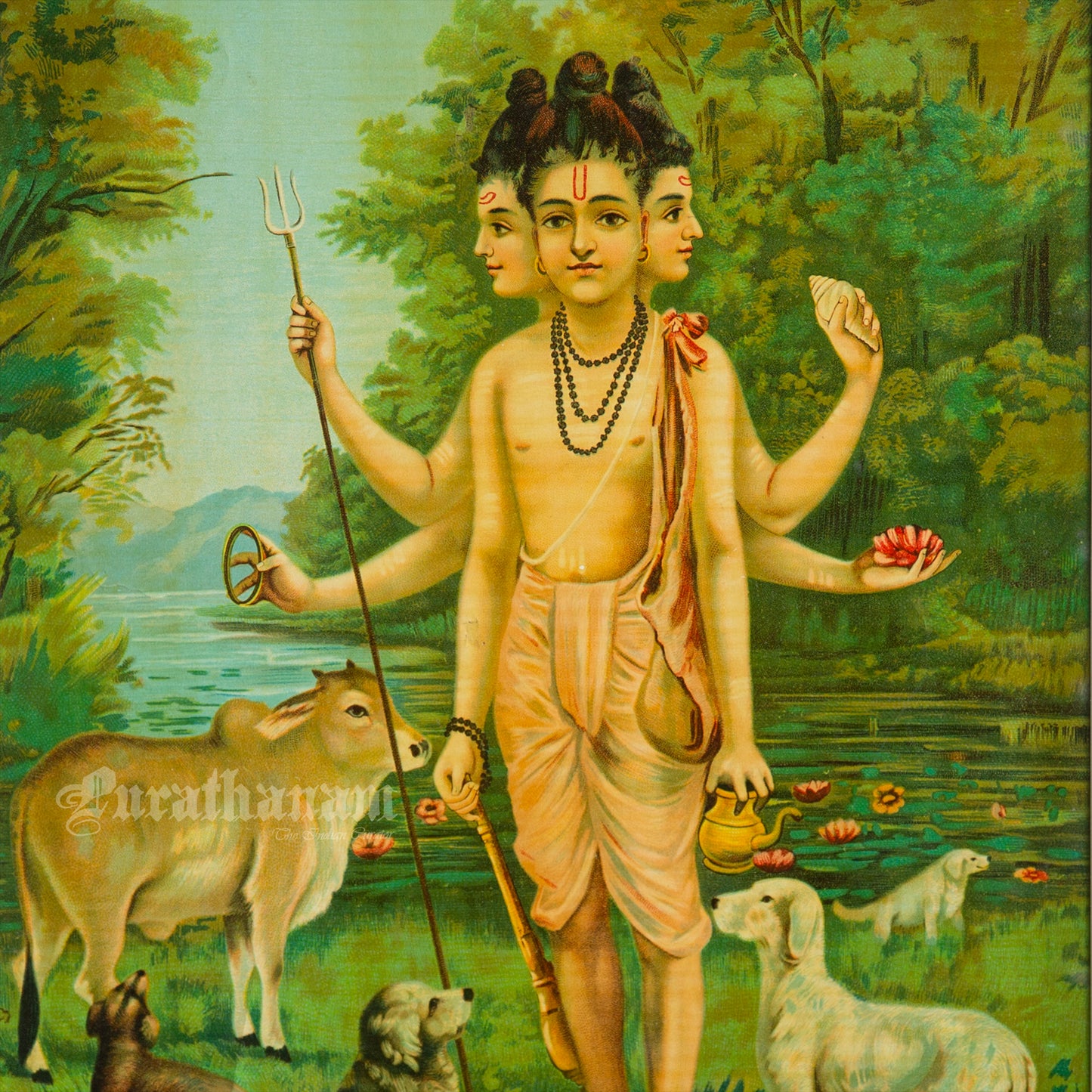 Duttatreya - Oleograph Print (Ravi Varma)