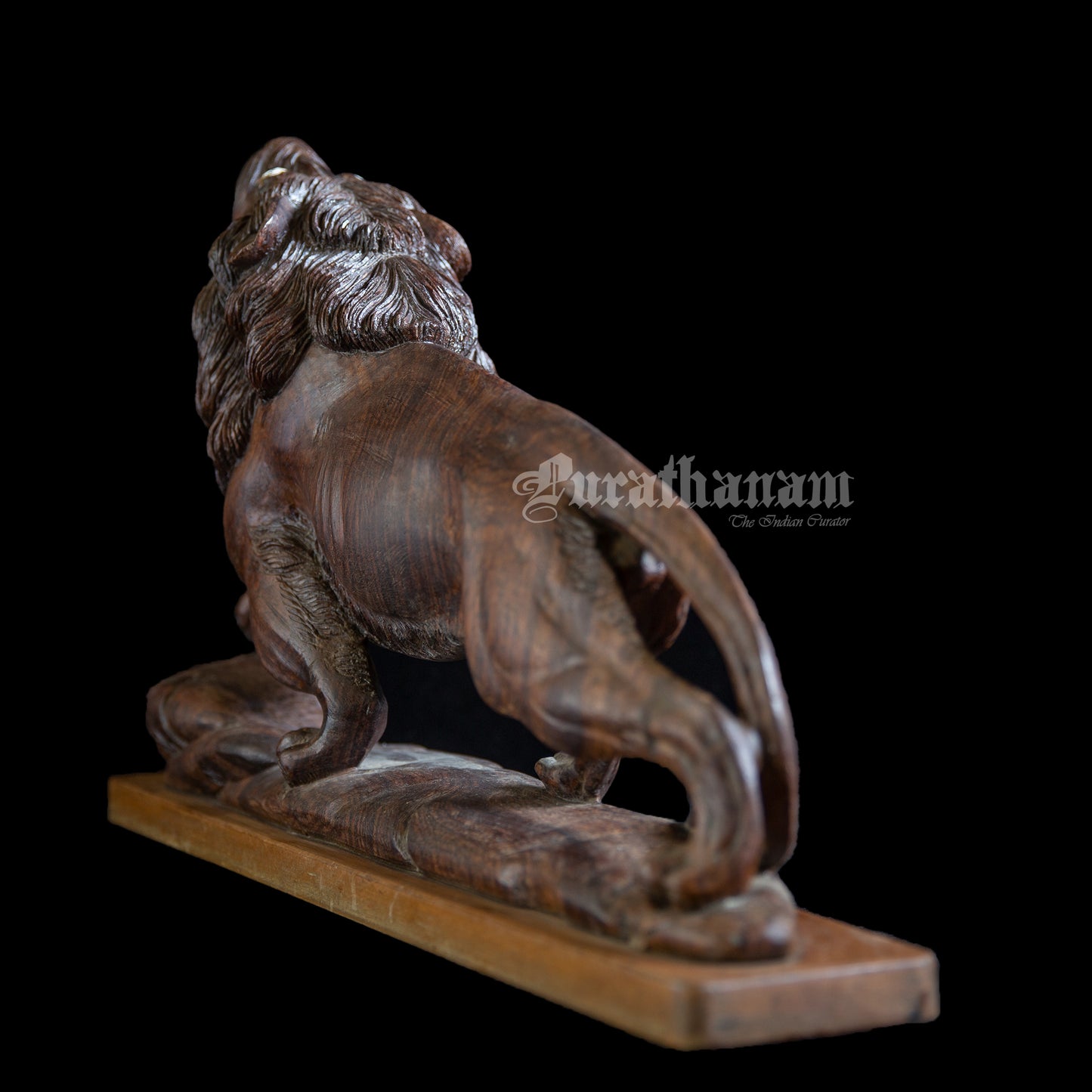 Lion Wooden Sculpture- Rose wood (made of single block)