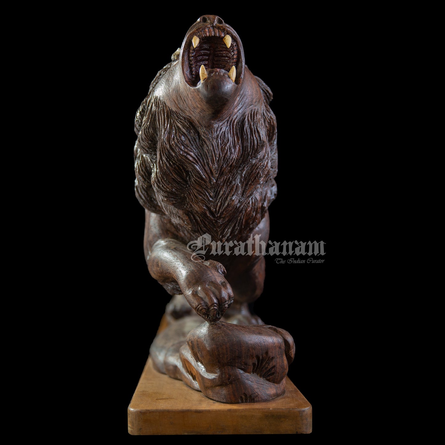 Lion Wooden Sculpture- Rose wood (made of single block)