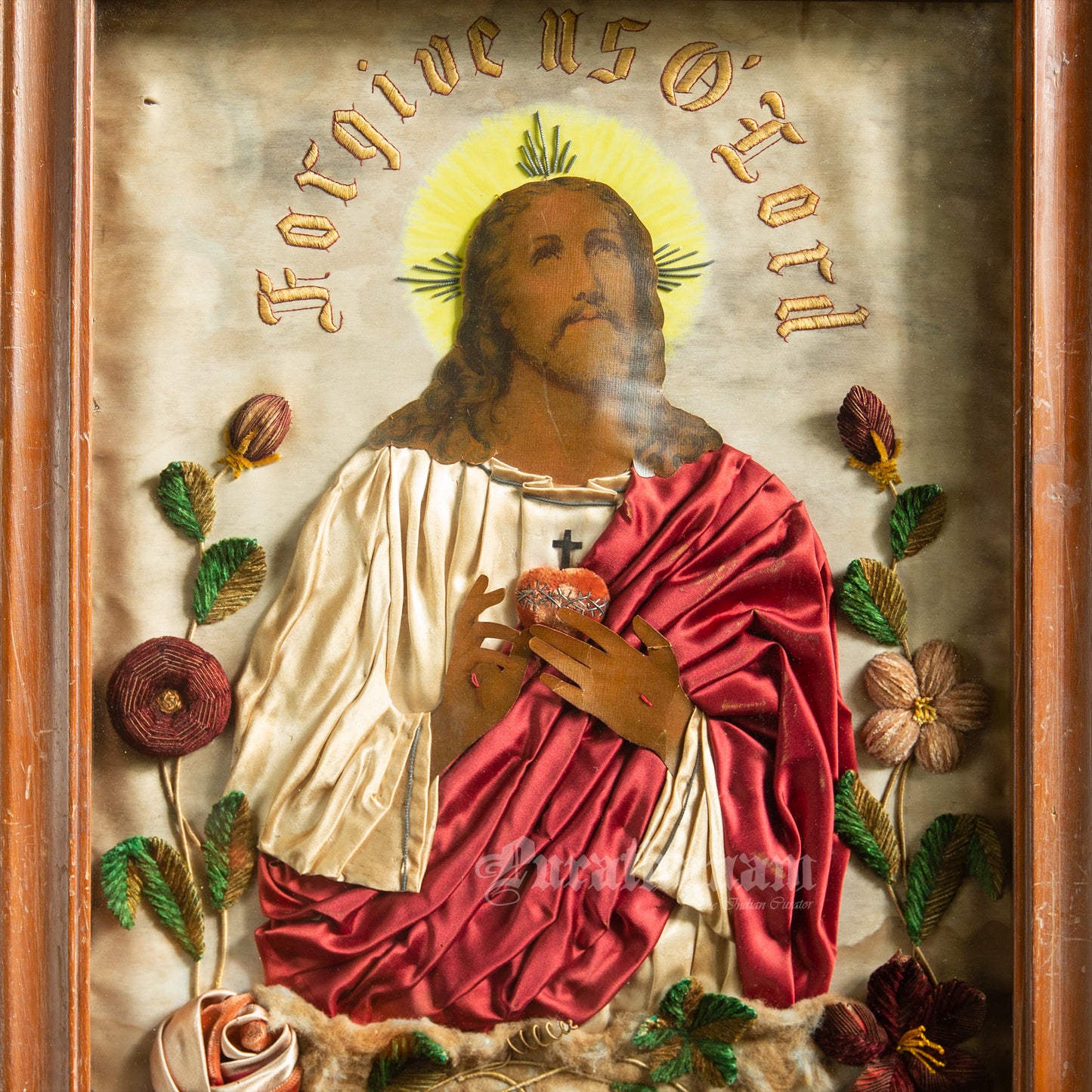 Jesus - Chromolithograph Print Embellished, London