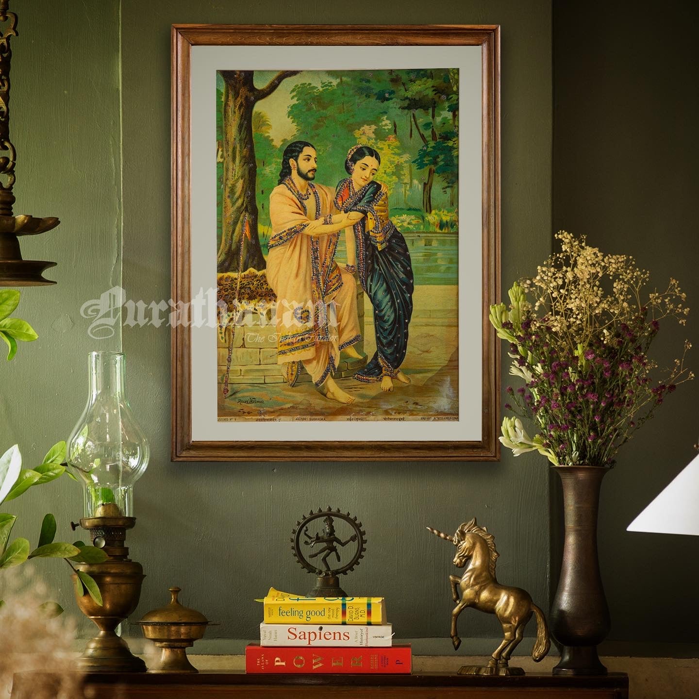 Arjun Subhadra by Ravi Varma - Oleograph Print
