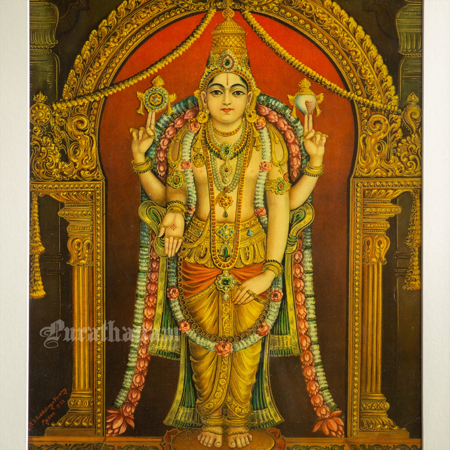 Thirupathi Venkateswarar  - Oleograph Print