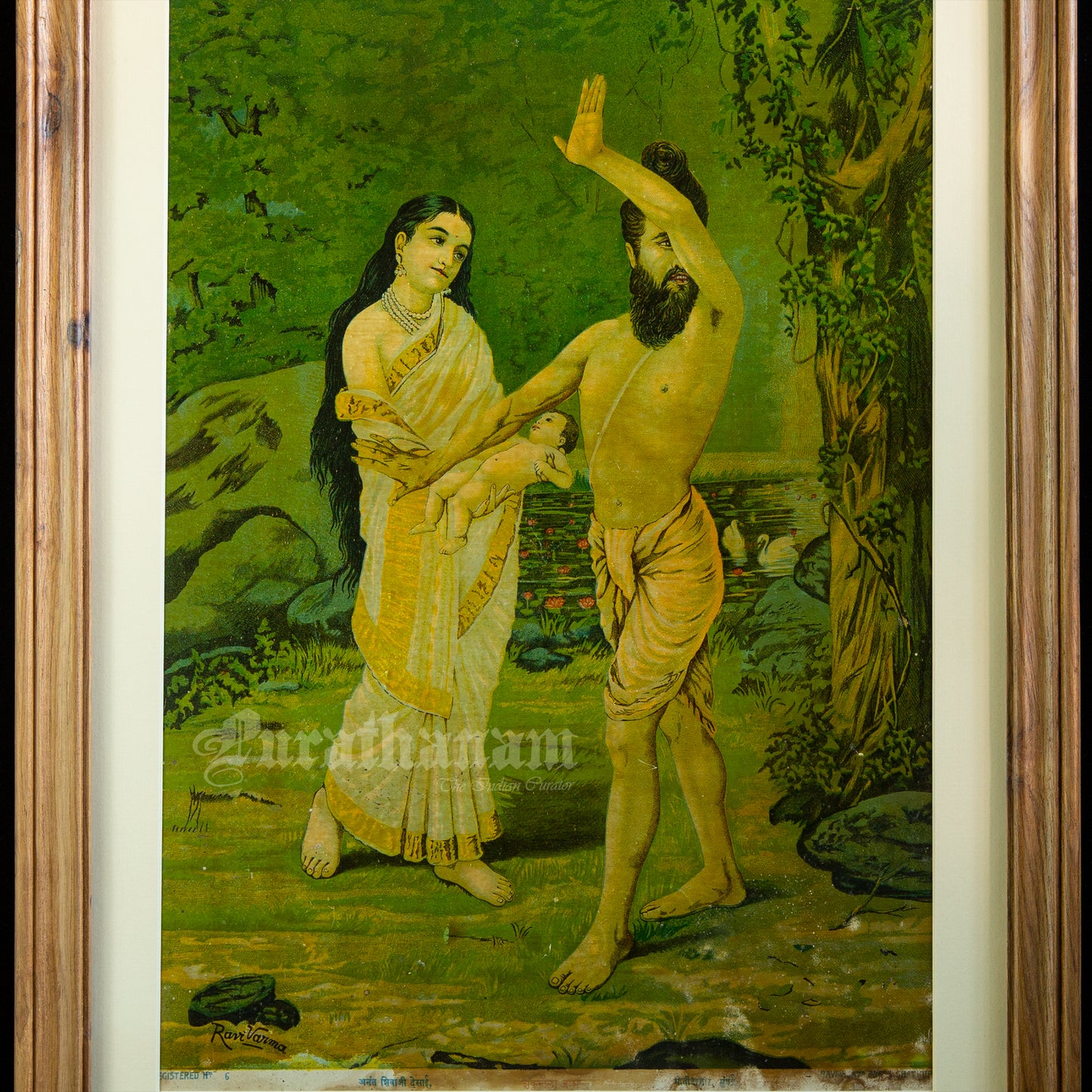 Vishwamitra Menaka (Shakuntala Janam) by Ravi Varma (Oleograph Print)