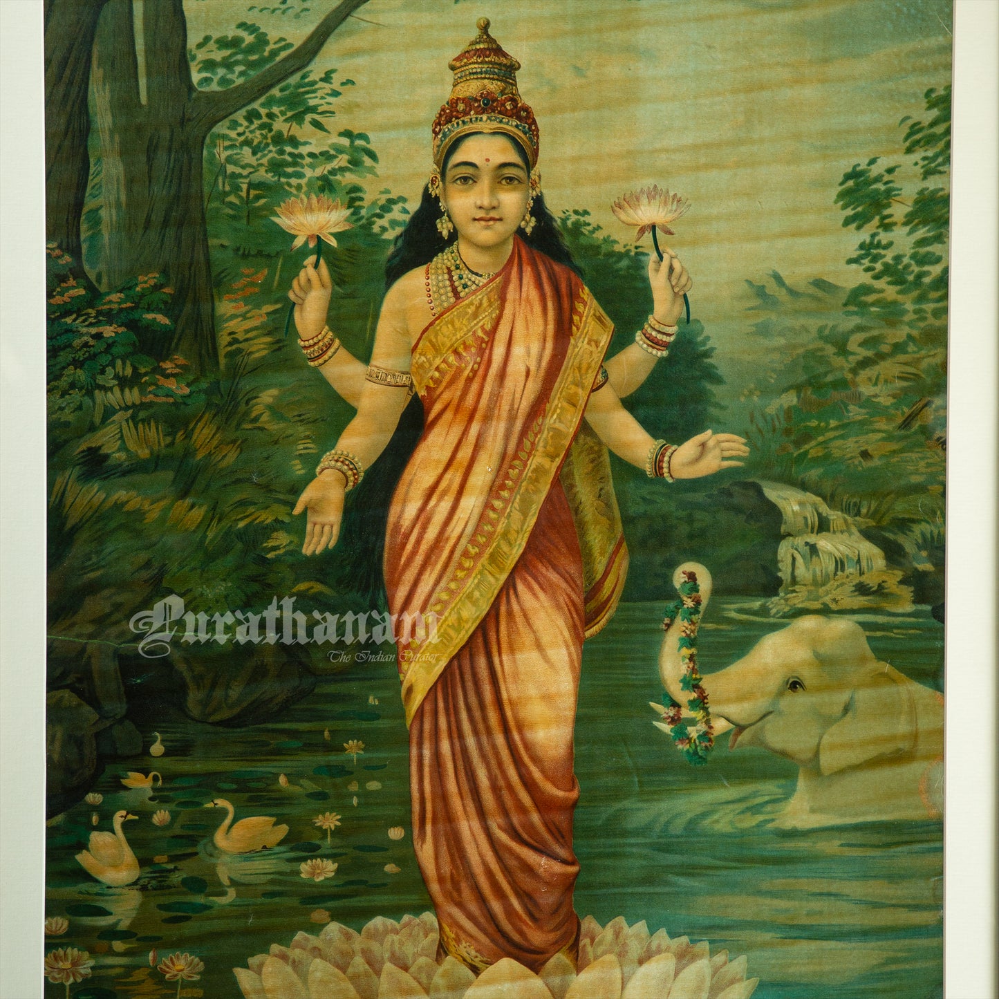 Lakshmi by Ravi Varma - Lithograph Print
