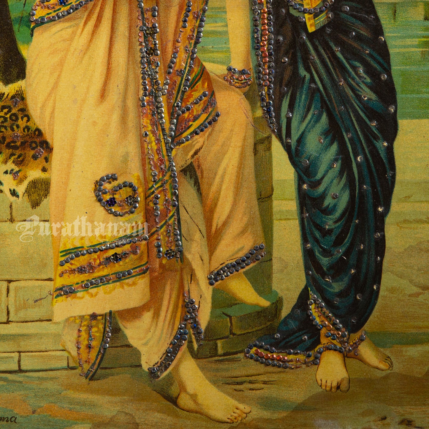 Arjun Subhadra by Ravi Varma - Oleograph Print