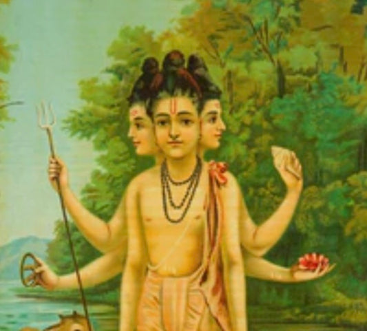  Oleograph Print Of Duttatreya by Ravi Varma