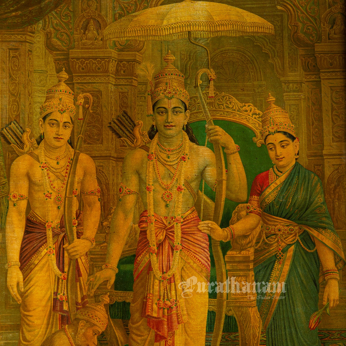 Kothanda Ram (Ram Darbar) by G. V. Venkatesh Rao (Oleograph Print from Ravi Varma Press)