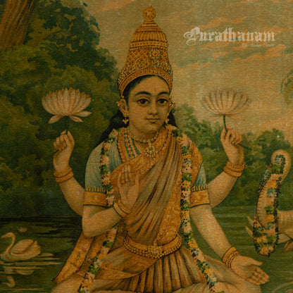 Lakshmi - Oleograph Print (Ravi Varma)