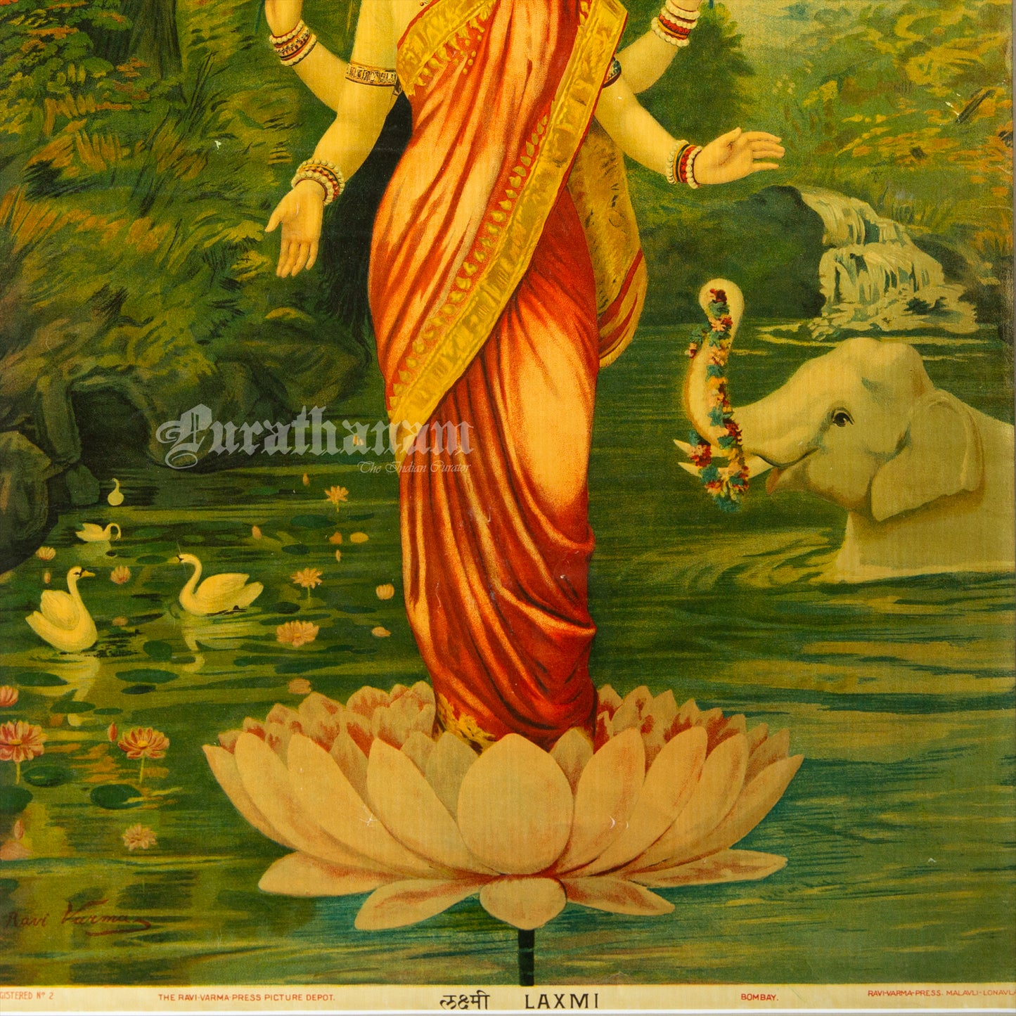 Lakshmi - Oleograph Print (Ravi Varma)