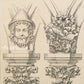 Medieval Architecture & Art-Auxerre - Plate 7 (Capital of Choirs) (Steel Engraving)