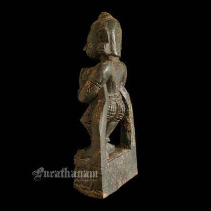 Temple Maiden wooden  sculpture