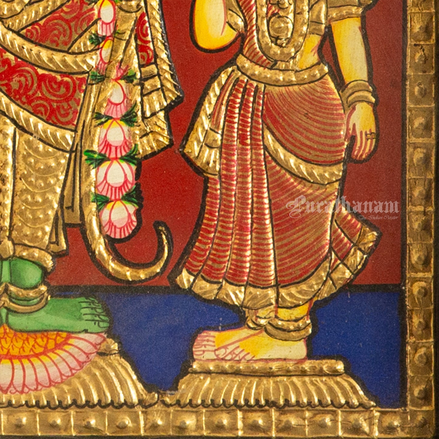 Ram, Lakshmana and Sita - Tanjore Painting