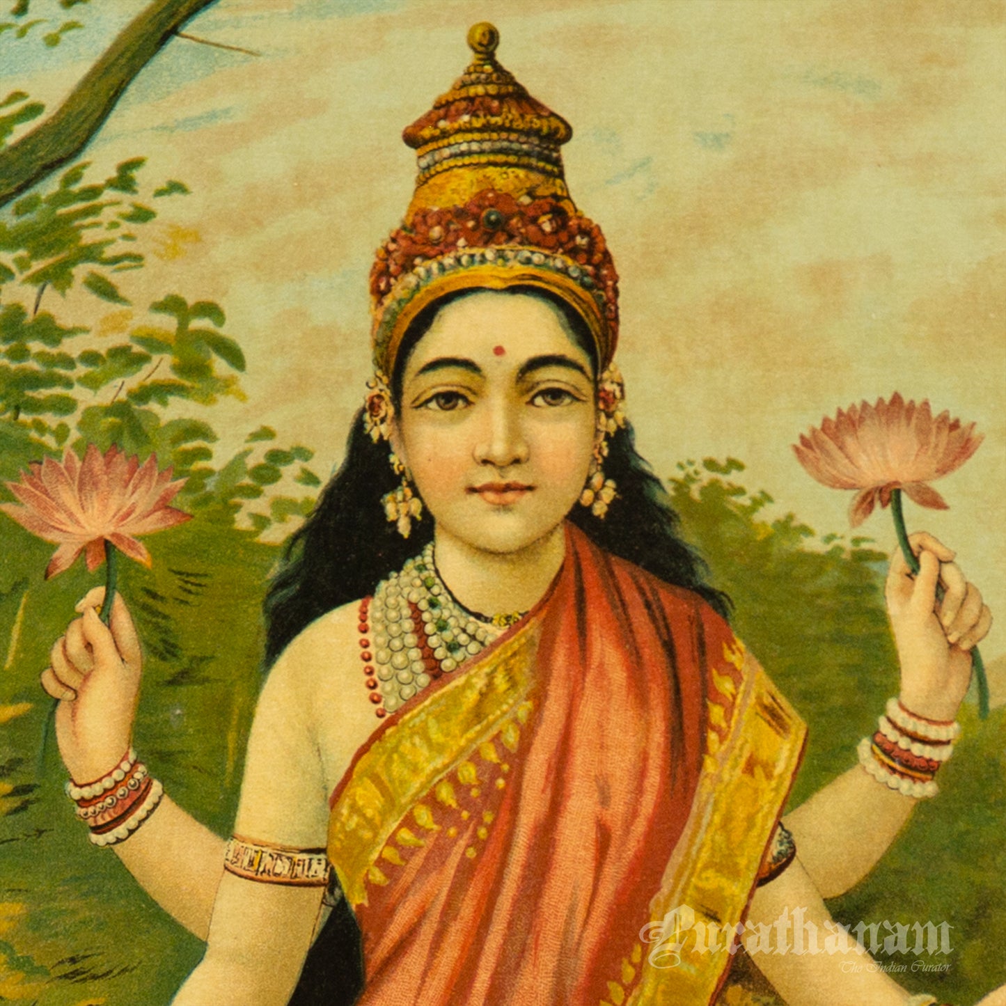 Lakshmi - Oleograph Print (Ravi Varma)