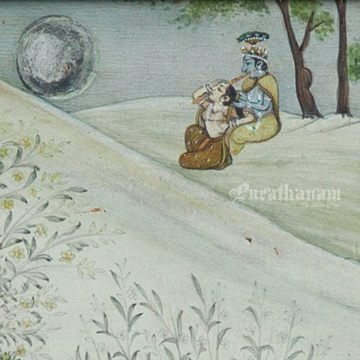 The footsteps of Krishna – Miniature Painting (Watercolor Medium)