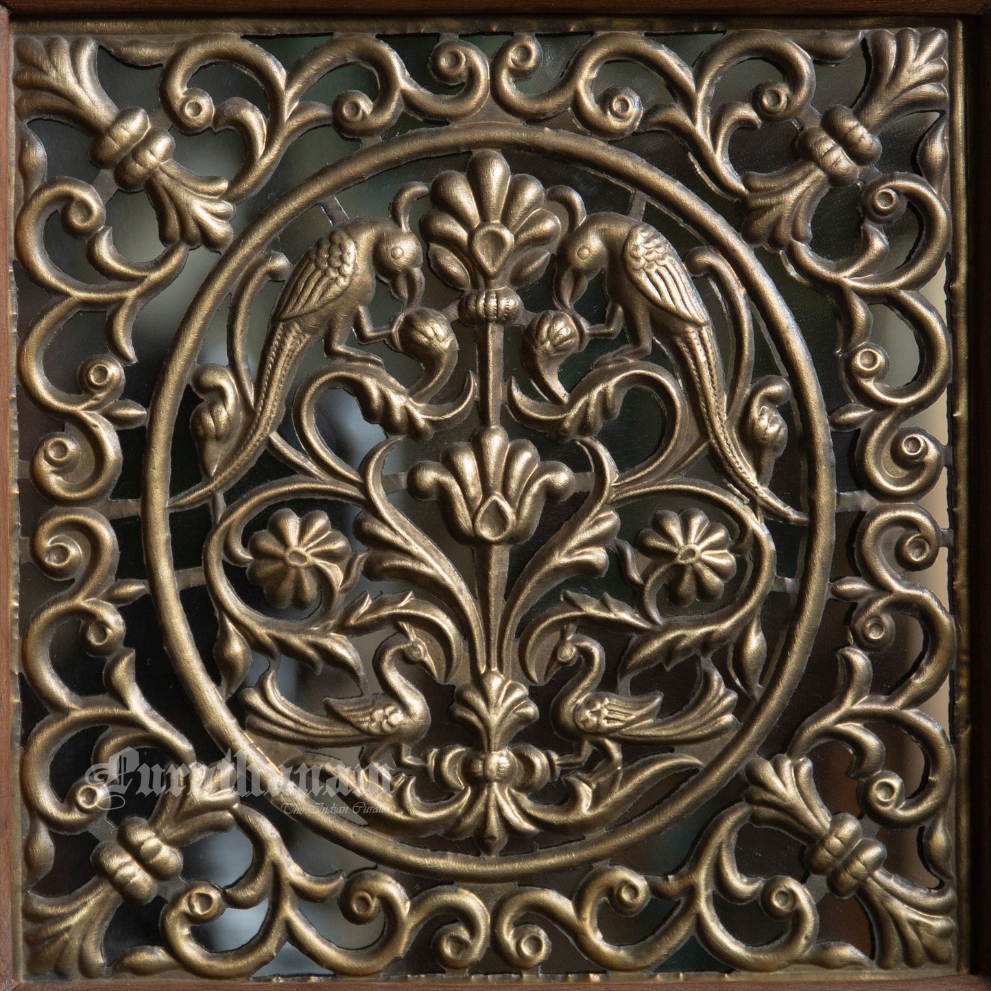 Decorative Parrot Brass Plate - Mirror