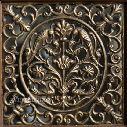Decorative Parrot Brass Plate - Mirror