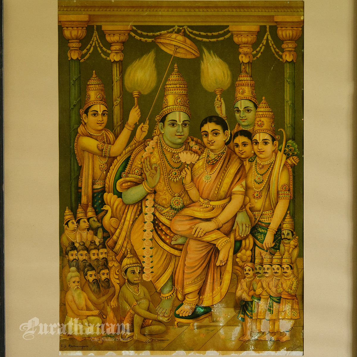 Ram Pattabhishekam  by C. G. Ramanujam - Oleograph Print