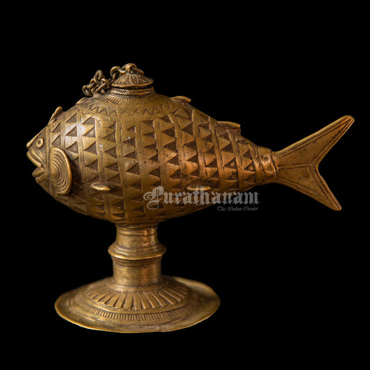 Fish Ink well - Brass (Ink Pot)