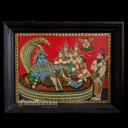 Shesh Shayi Krishna - Tanjore Painting