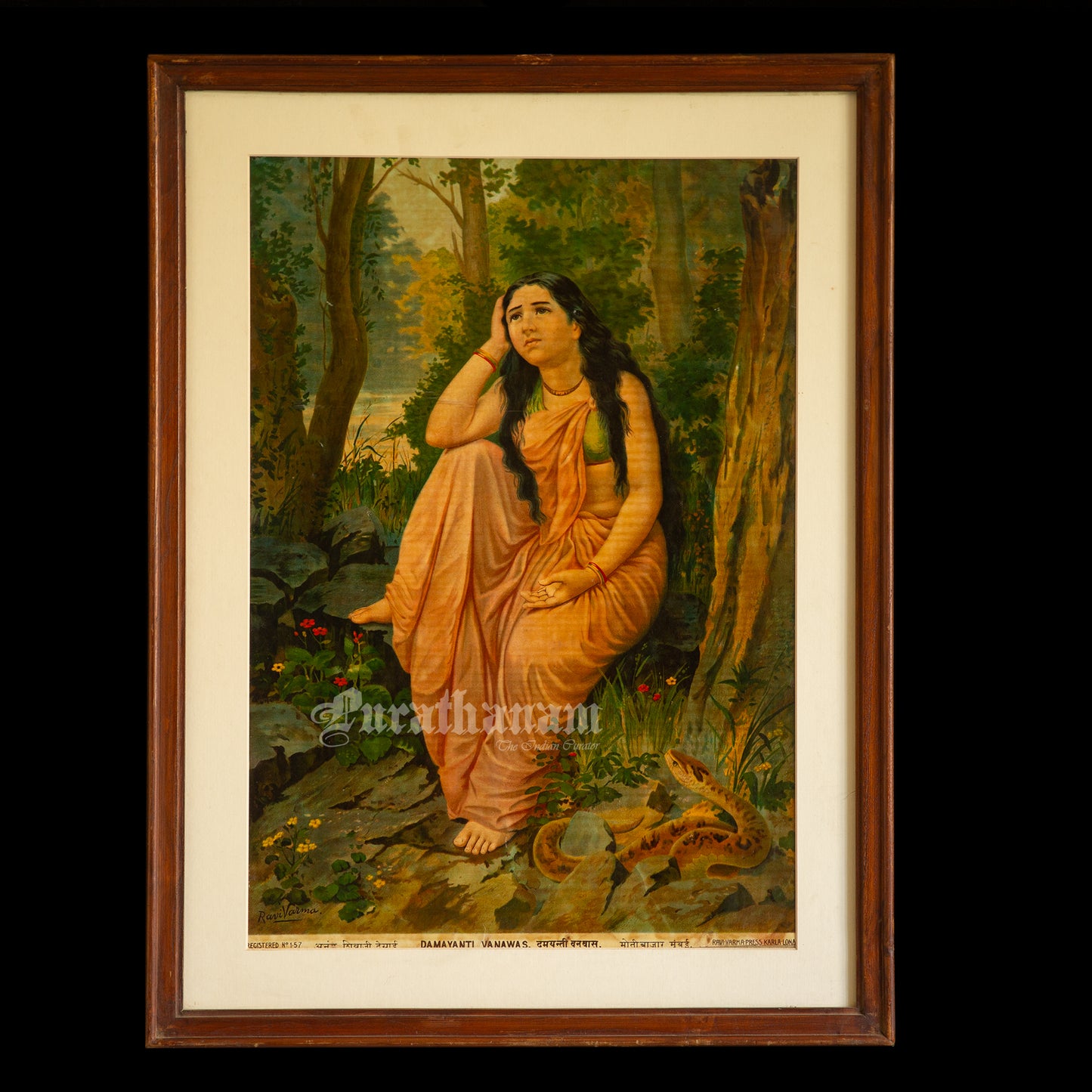 Damayanti by Ravi Varma - Oleograph Print