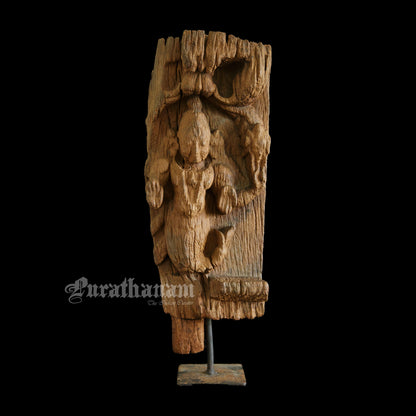 Antique Matsya Avatar wooden  sculpture