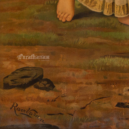 The birth of Shakuntala by Ravi Varma - Lithograph Print -  Ravi Varma FAL Press