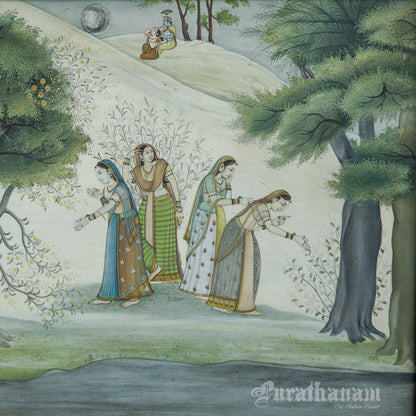 The footsteps of Krishna – Miniature Painting (Watercolor Medium)