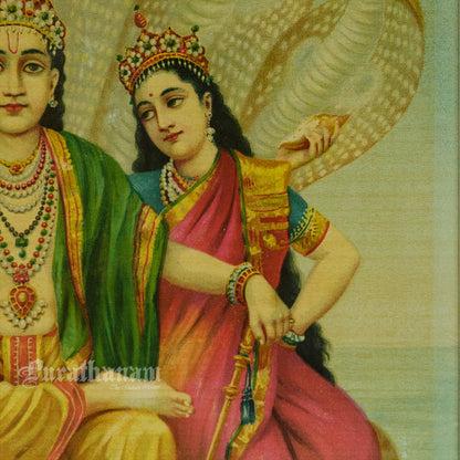 Shesh Narayan by Ravi Varma - Oleograph Print