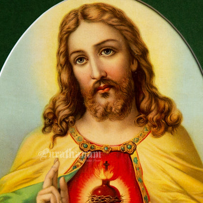 Sacred Heart of Jesus Christ  - Oleograph Print (German Print)