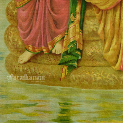 Shesh Narayan by Ravi Varma - Oleograph Print