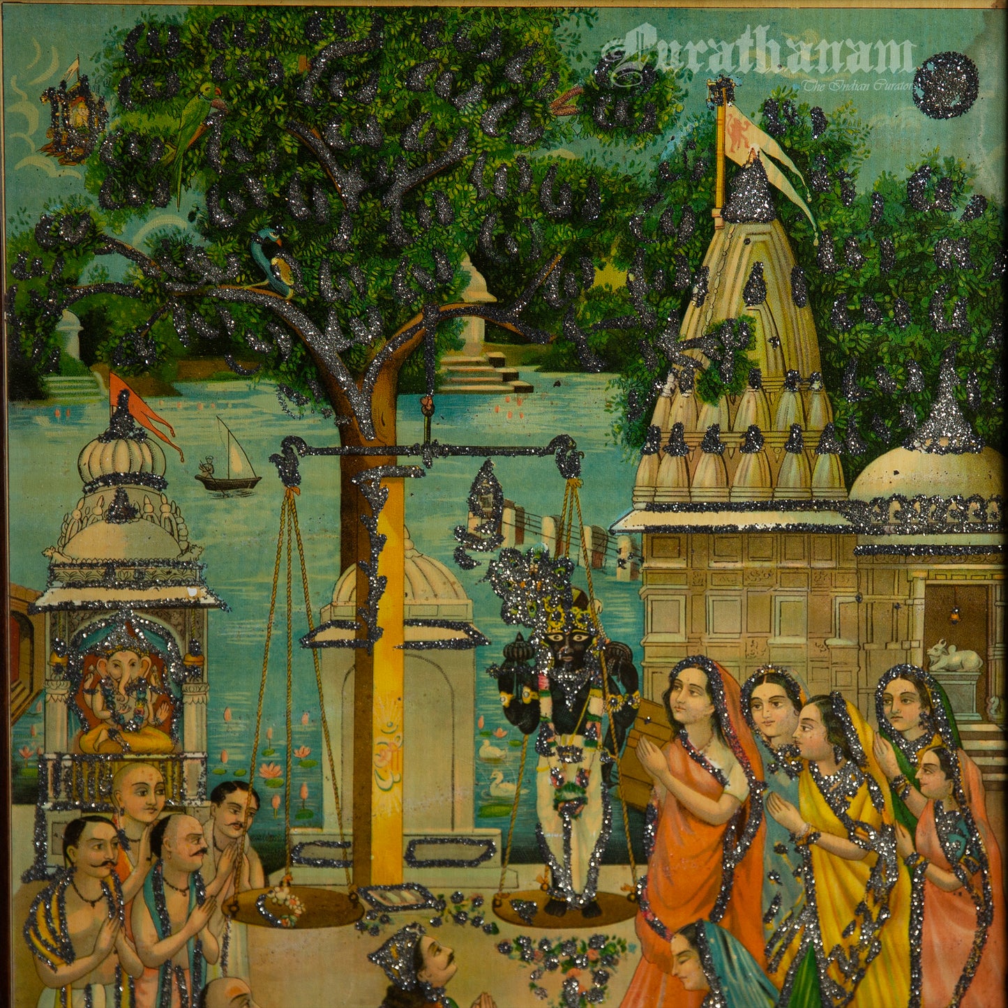 Shree ranchod ji Maharaj L. A. Joshi - Embellished Oleograph Print