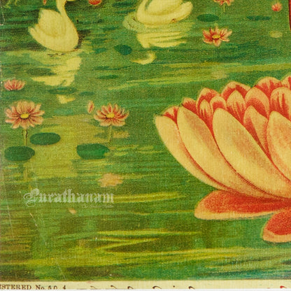 Lakshmi by Ravi Varma - Oleograph Print