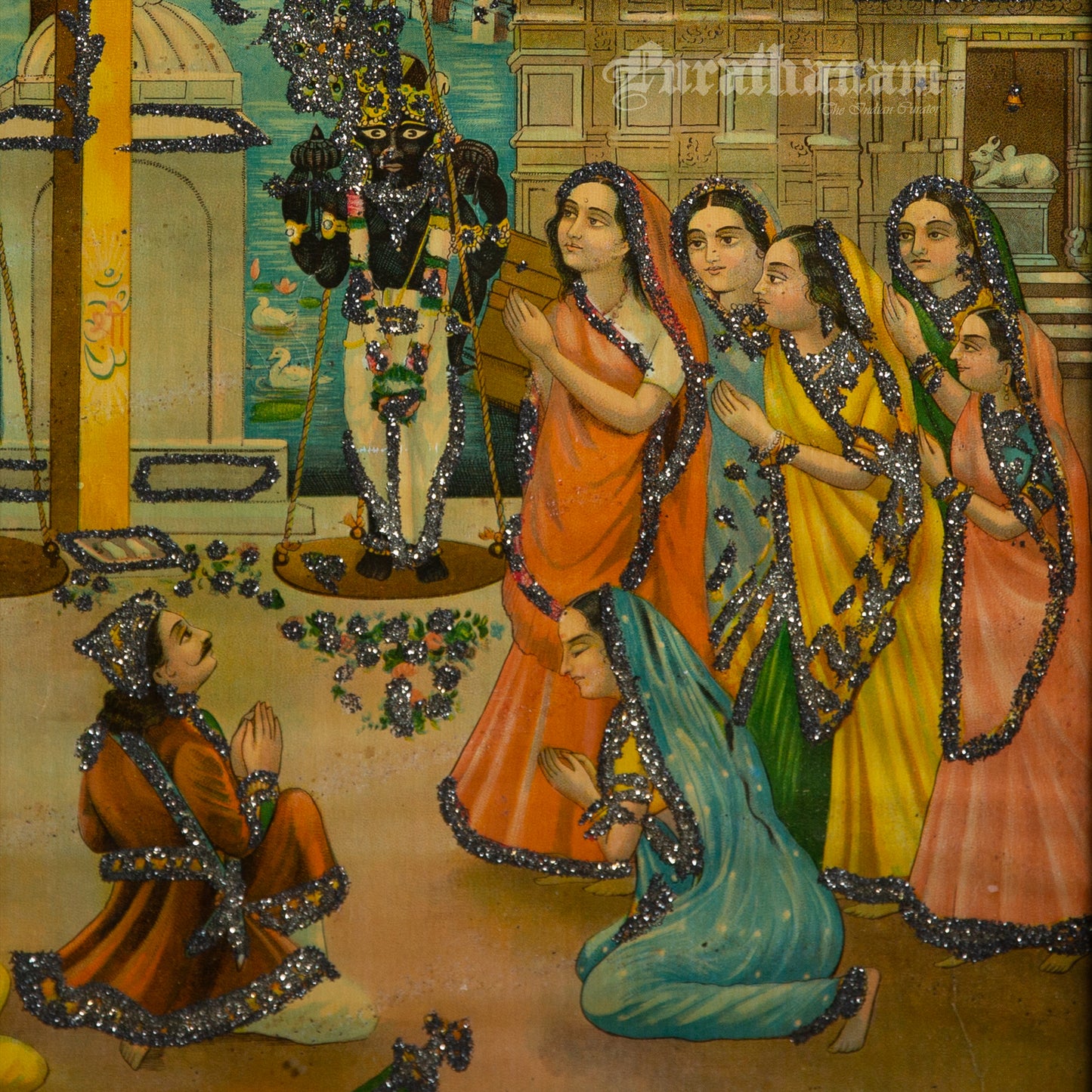 Shree ranchod ji Maharaj L. A. Joshi - Embellished Oleograph Print