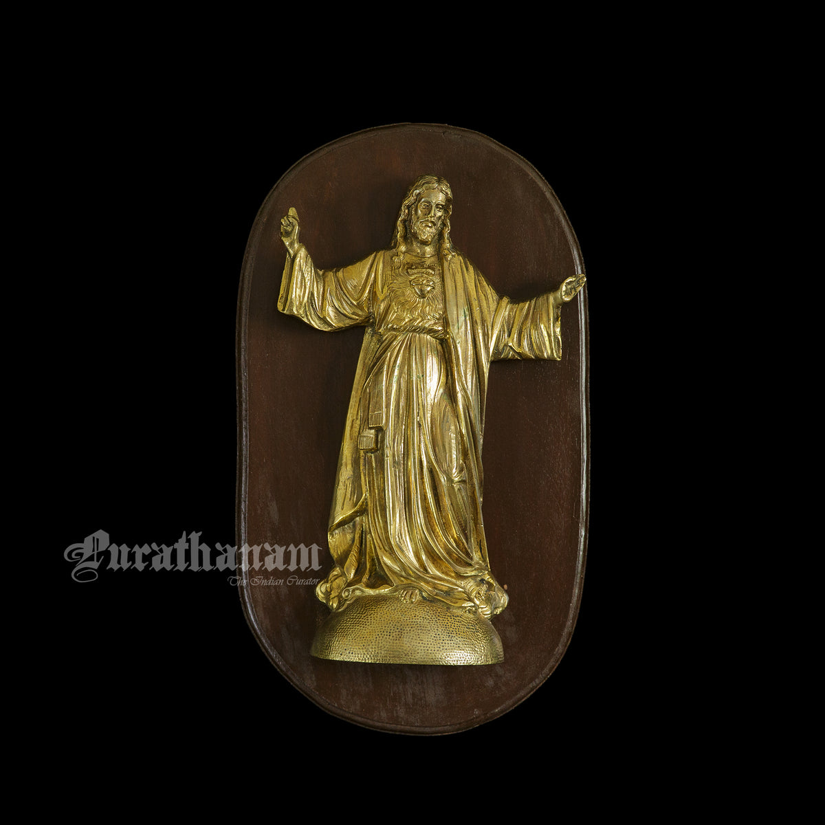 Sacred Heart of Jesus Wall Plaque - Teak Wood Mount
