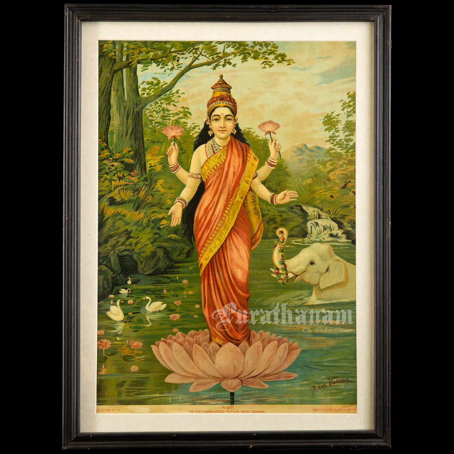 Lakshmi - Oleograph Print (Ravi Varma)