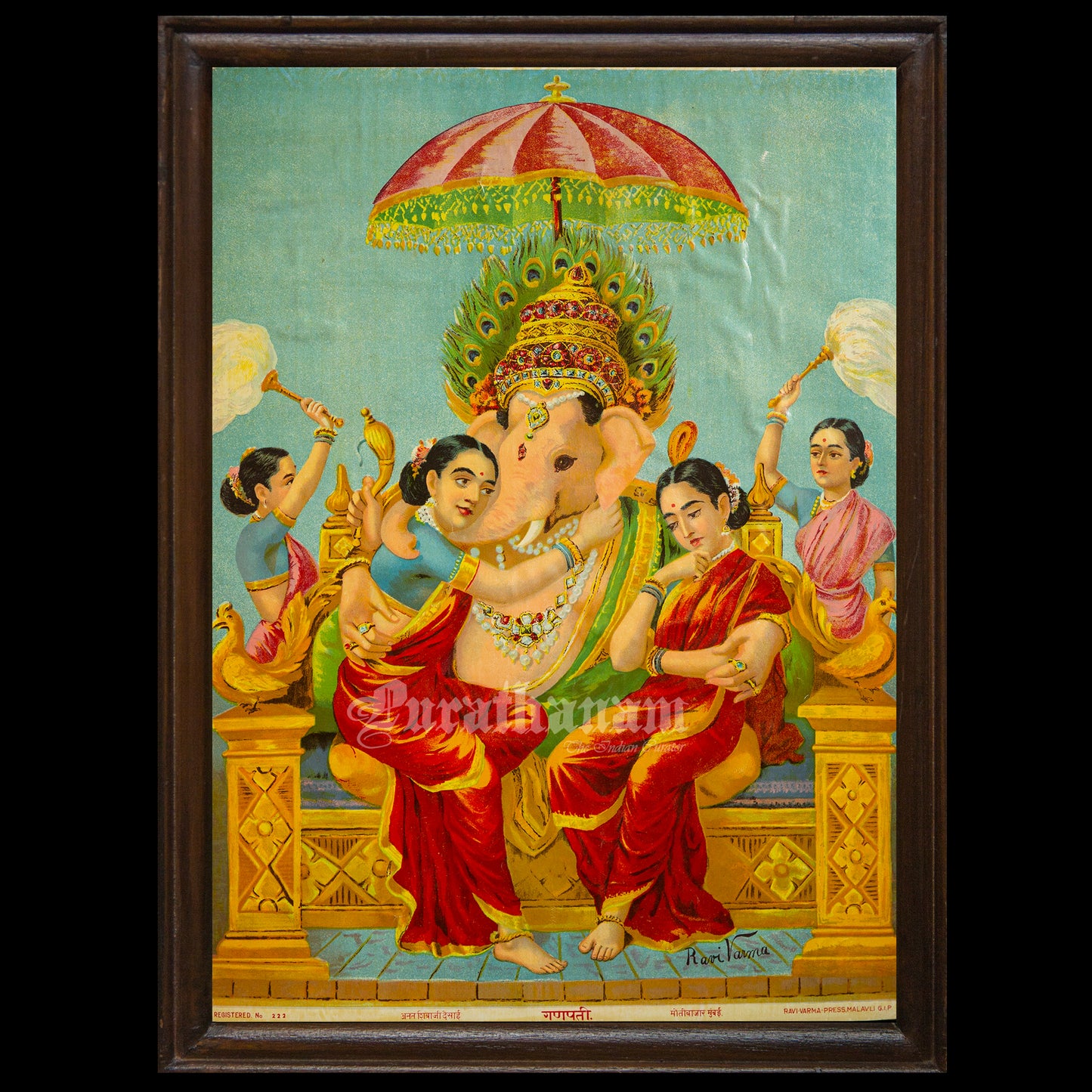 Ganapati - by Ravi Varma (Oleograph Print)