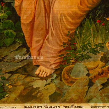 Damayanti by Ravi Varma - Oleograph Print