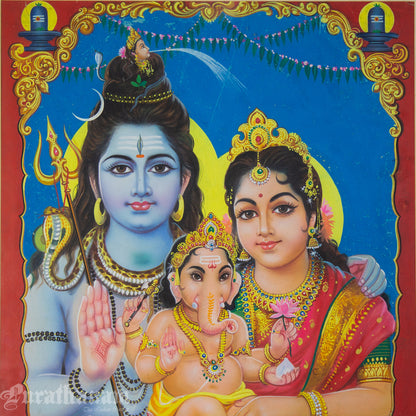 Shiva Parvati Ganesh
- watercolor Painting by Ma. Baskar