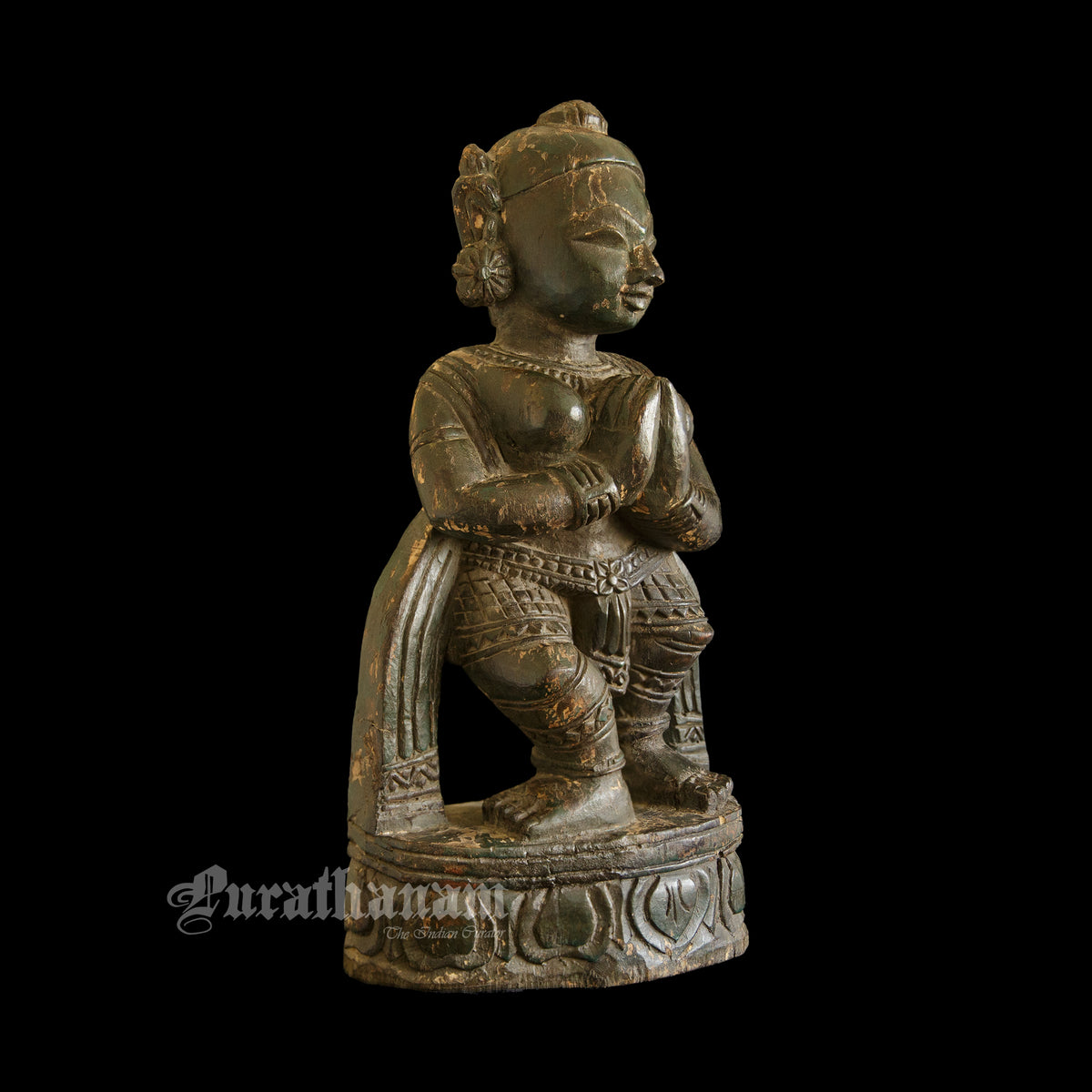 Temple Maiden wooden  sculpture