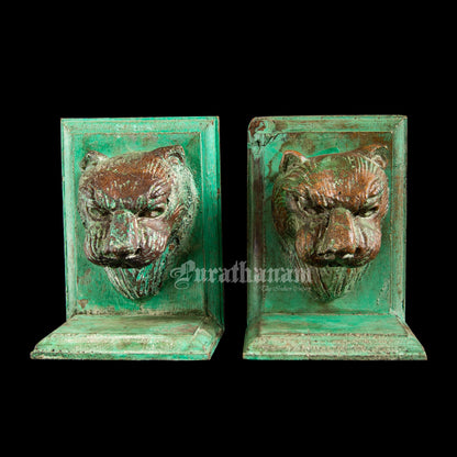 Lion Head Book ends -Sawdust art