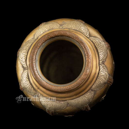 Handmade Brass Pot - Copper Embellished