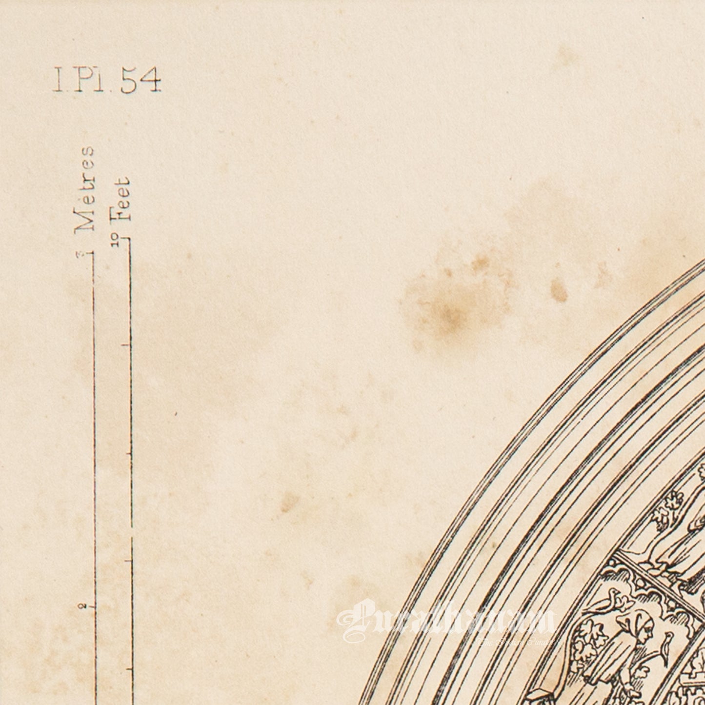 Medieval Architecture & Art-Marbourg - Plate 8 (Perspective elevation of high alter) -Steel Engraving