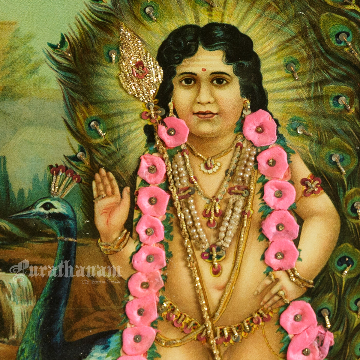 Sri Bala Subrahmanya - Oleograph Print - Embellished