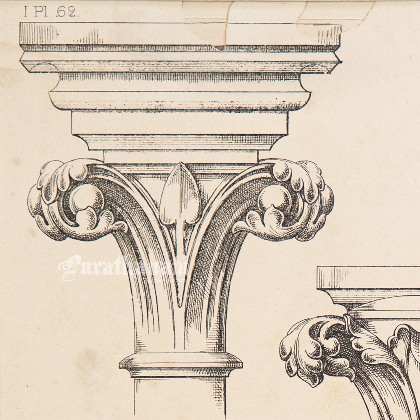 Medieval Architecture & Art-Dijon - Plate 6 (PG-62) -Steel Engraving