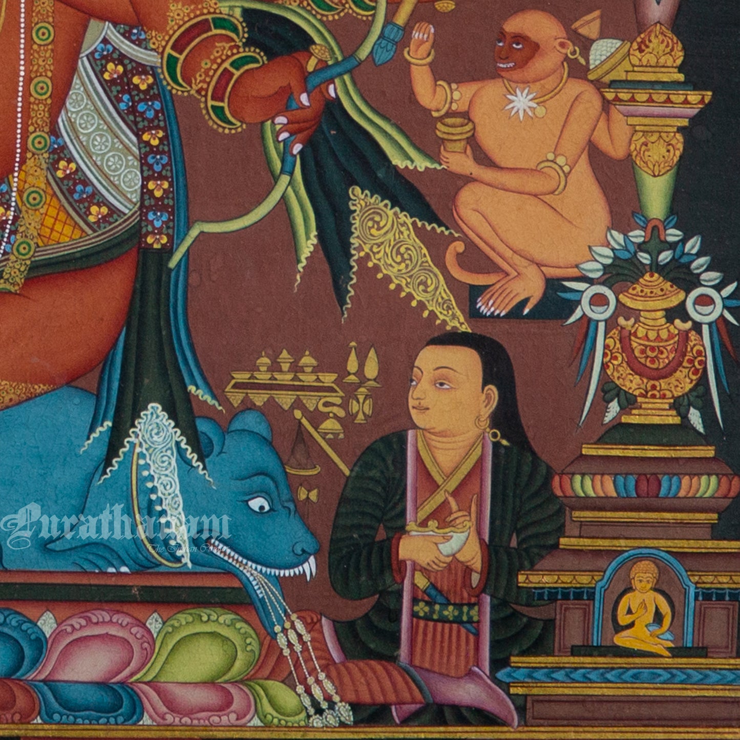 12-Armed Maha Rakta Ganapati - Tibetan thangka Art
